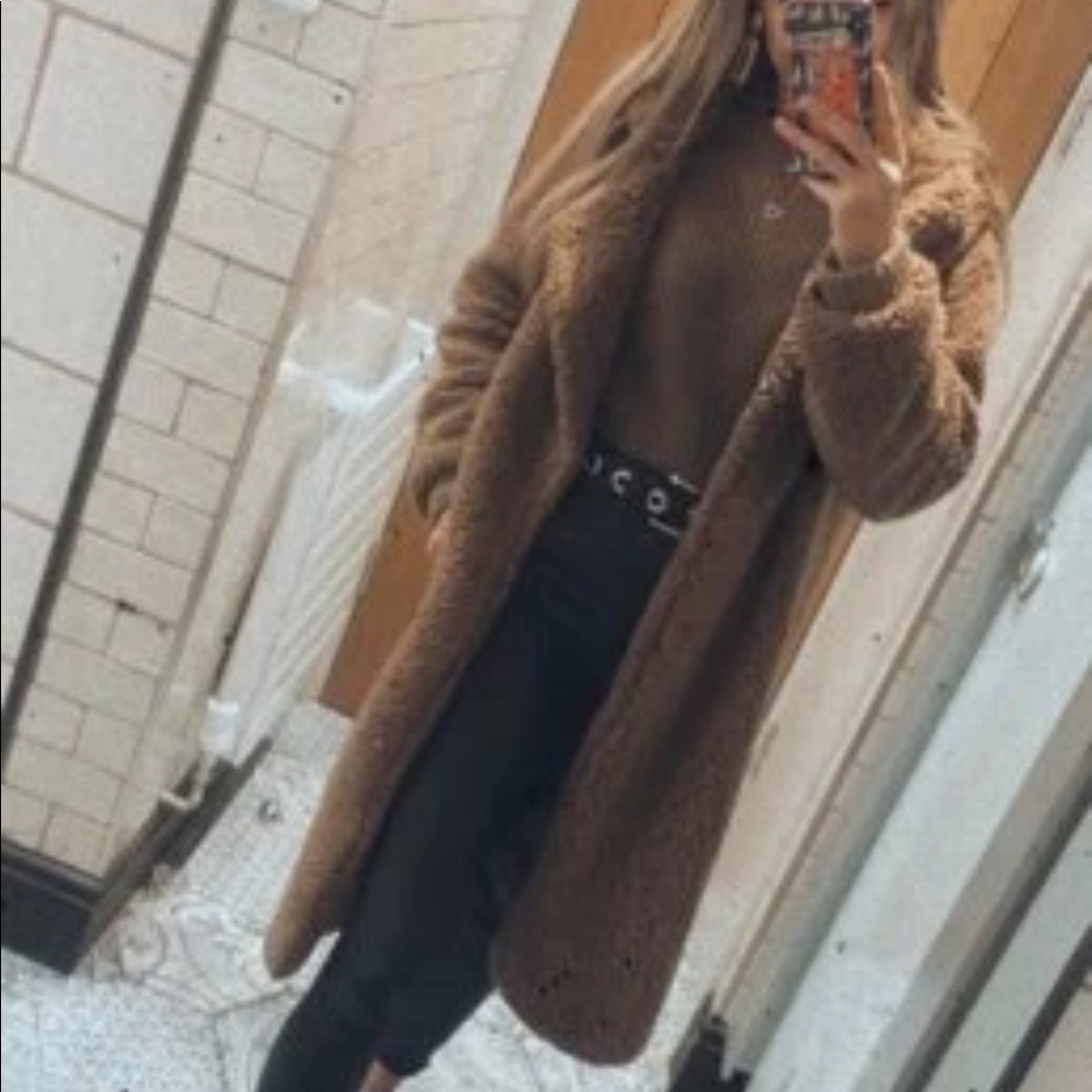 Light brown fuzzy coat